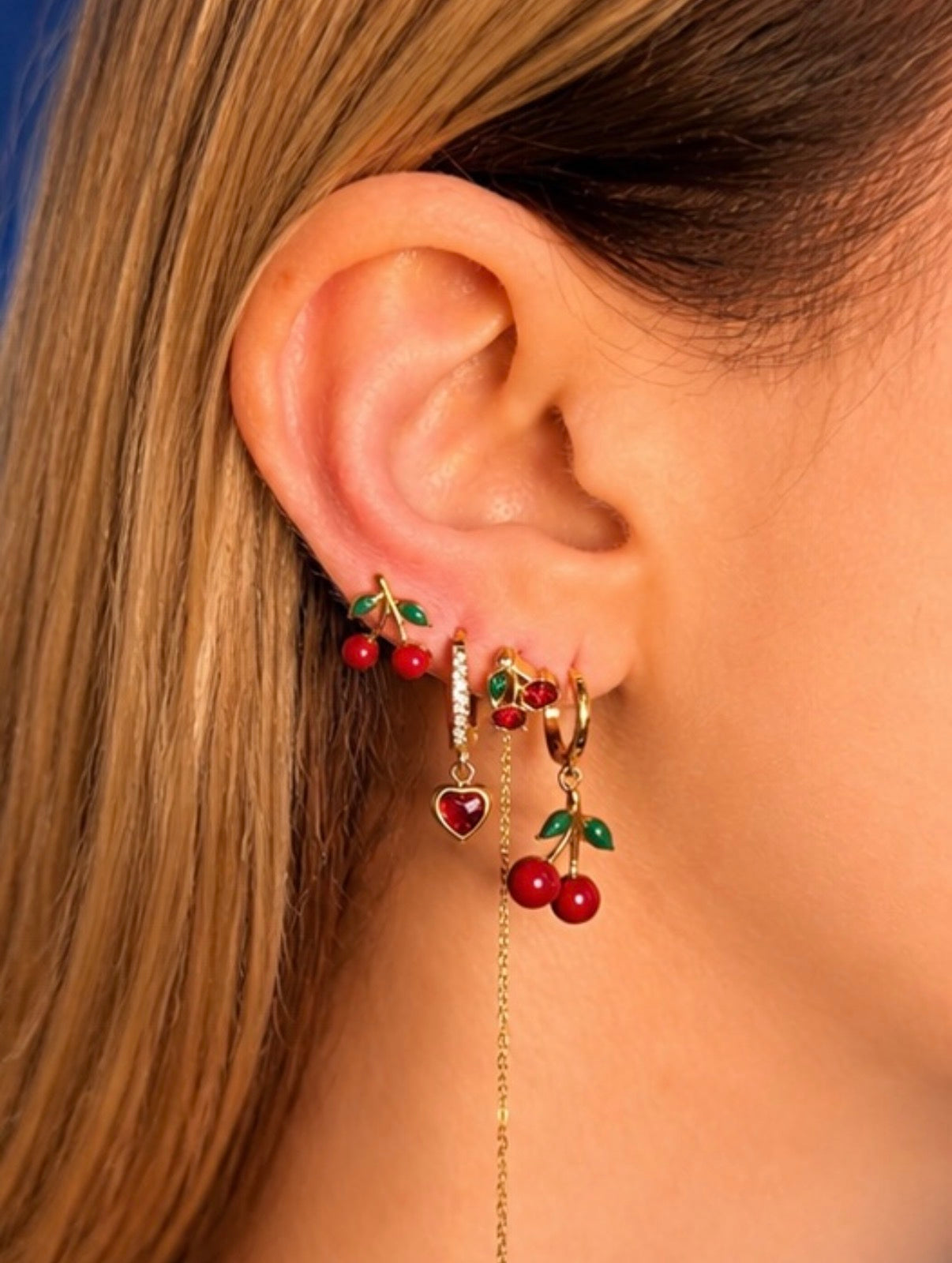 SET ORECCHINI CRYSTAL CHERRY